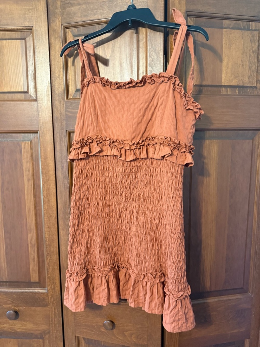 ASOS Rust Orange Ruffle Mini Dress